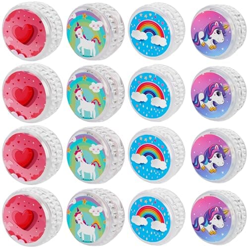 16 Pcs Light up Yo Yo for Kids LED Responsive Ball Plastic Unicorn Yoyo Pink Yoyo Rainbow Heart for Beginner Kids Girls Gifts Birthday Christmas