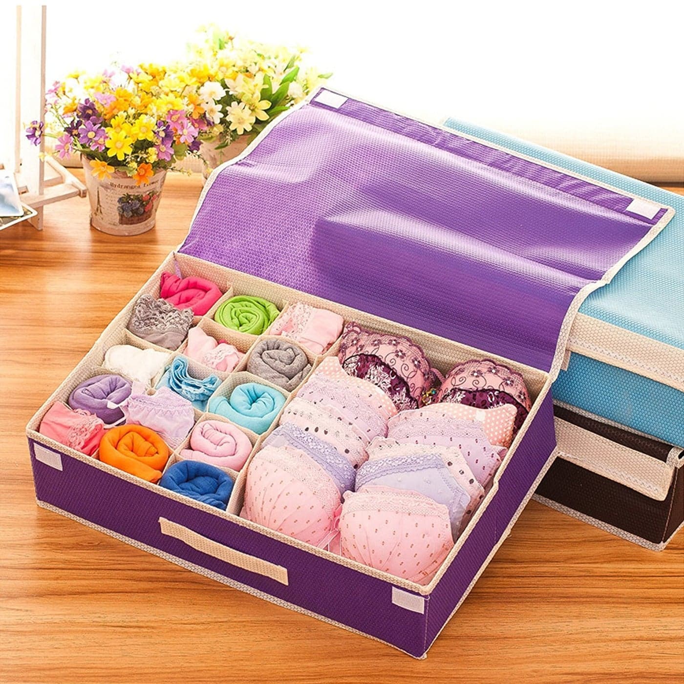 Styleys 15 1 Foldable Storage BoxCloset OrganizerPurple