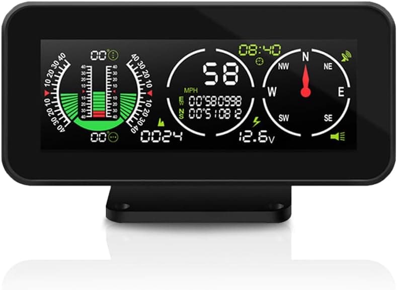 AOMOSUR Digital RV Levelers Inclinometer - Roll and Pitch Gauge for Off-Road Vehicles, Jeep, Truck, RV, Camper, Trailer, or Boat (Model AM50-B)
