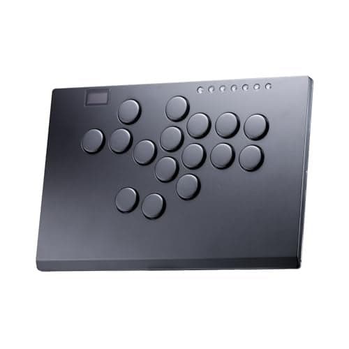 SIXSIR Leverless Arcade Stick Gaming Controller M16+ Large & Slim Aluminum Alloy Template - 16 Key Crystal Low-profile Switches - Custom RGB Leverless Controller for PC/PS4/PS3/Switch