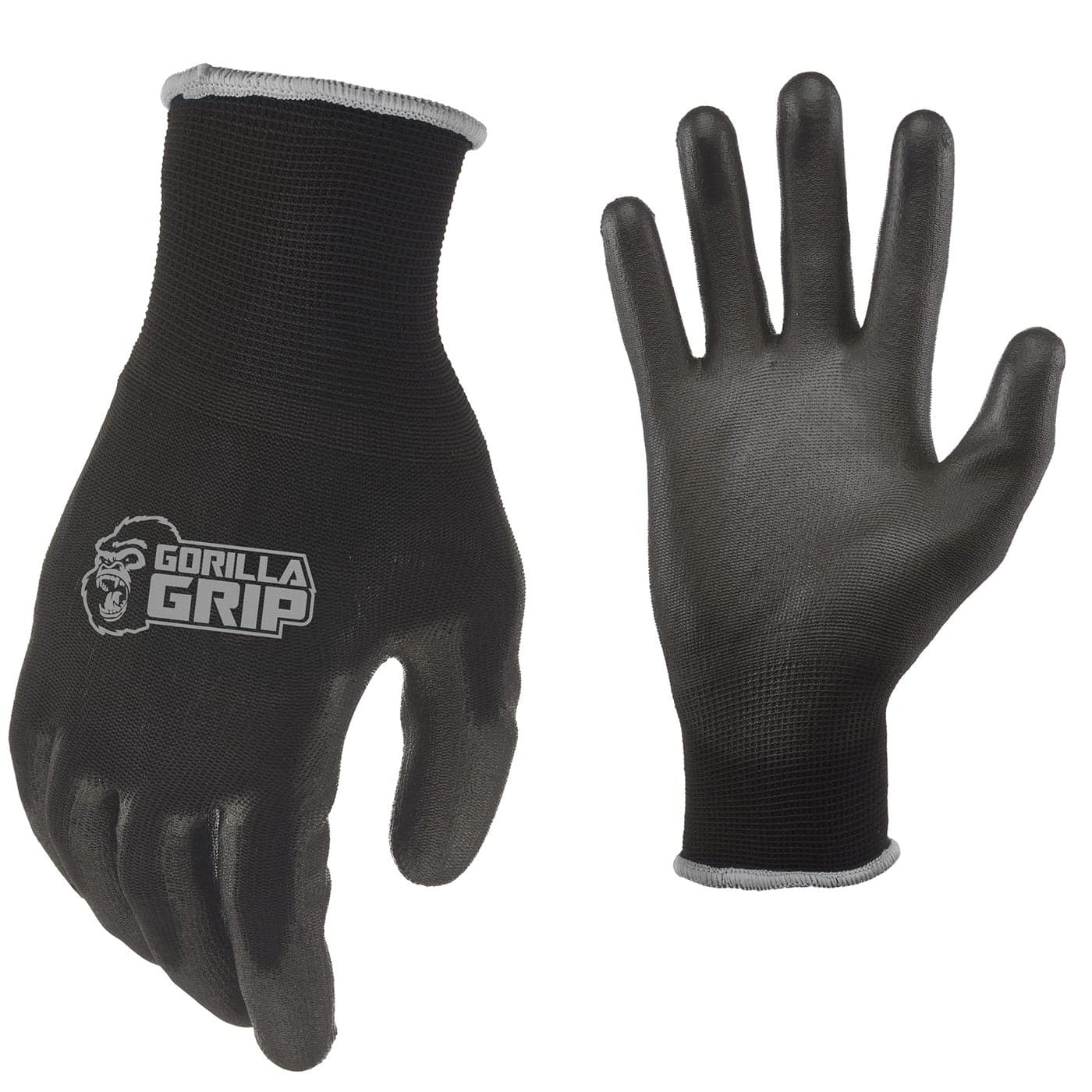 Gorilla Grip Work Gloves Never Slip Maximum Grip AllPurpose Gloves for Men Superior in Wet Dry Oily Conditions Polymer Palm Extra Large Size 15 Pairs BlackBlue 2504325