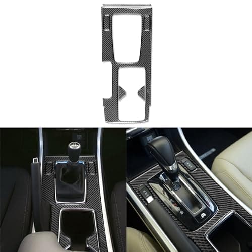 NVCNX Real Premium Carbon Fiber Compatible with Honda 9th Gen Accord 2013 2014 2015 2016 2017 SE LX Sport EX EX-L Touring Hybrid Accessories Car Center Console Gear Shift Panel Cover Interior Trim