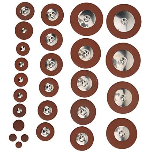 Tenor Sax Pad Kit, Professional Brown 26pcs 9mm to 52mmMulti Size Multi Size Sax Leather Pads, for Tenor Saxophone Old Part Replacement