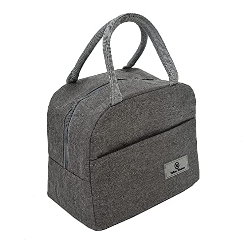 Yellow Weaves Insulated Travel Lunch/Tiffin/Storage Bag for Office, College & School, (Grey) (Canvas Cloth)