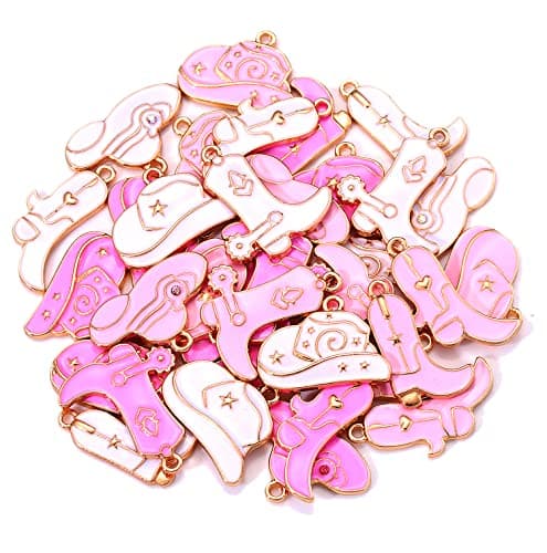 NVENF 36PCS Cowboy Boot Charms for Jewelry Making, Enamel Western Cowgirl Boot Hat Pendant Charms for Necklace Bracelet Earring Making DIY Crafts (36PCS Cowboy Boot Charm)