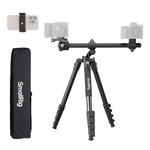 SmallRig CT25 645164cm Horizontal Overhead Tripod for iPhone Camera with Phone Holder Carrying Bag 22lb Max Load Aluminum Lightweight Camera Tripod for Overhead ShotsLive Streaming