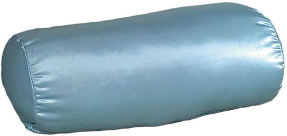 MABIS Cervical Roll Neck Support Pillow for Spine and Neck Pain Relief Blue Satin
