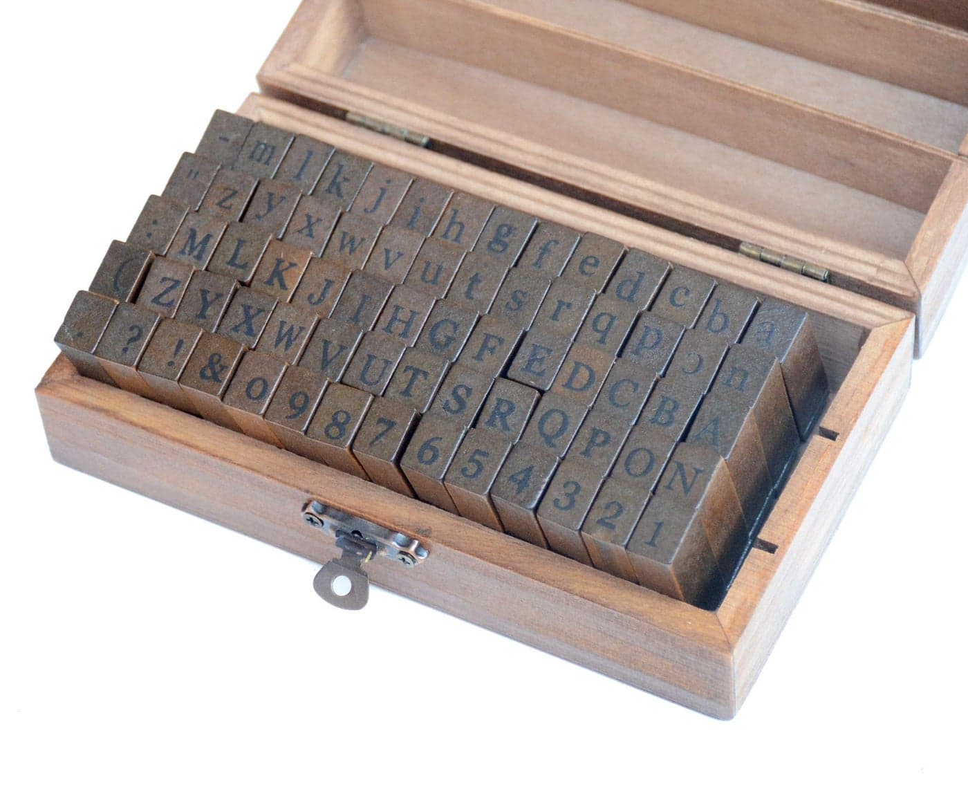 Pack of 70 Pcs Small Wooden Rubber Stamps 024 Inch of Letter Number and Symbol for DIY Craft Card and Photo Album