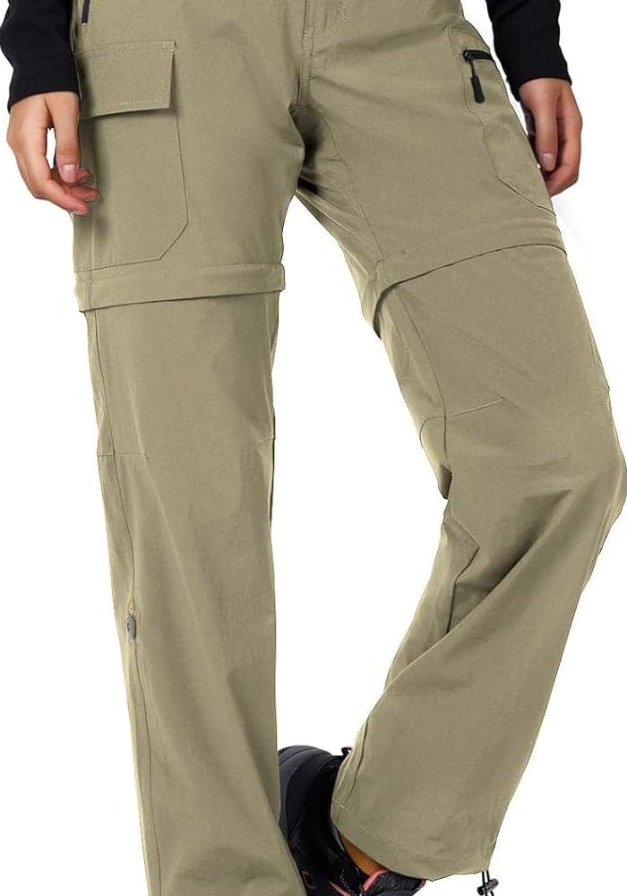 Cycorld Women's Convertible Quick-Dry Stretch Lightweight Zip-Off Hiking Pants with 5 Deep Pockets - Sage