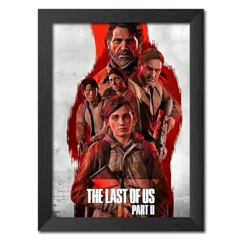 TenorArts Last of Us 2 Game Poster Frame Laminated Photo Framed Painting for Gamers Room Decoration Wall Frames with Matt Finish Black Texture (12 inches x 9inches)