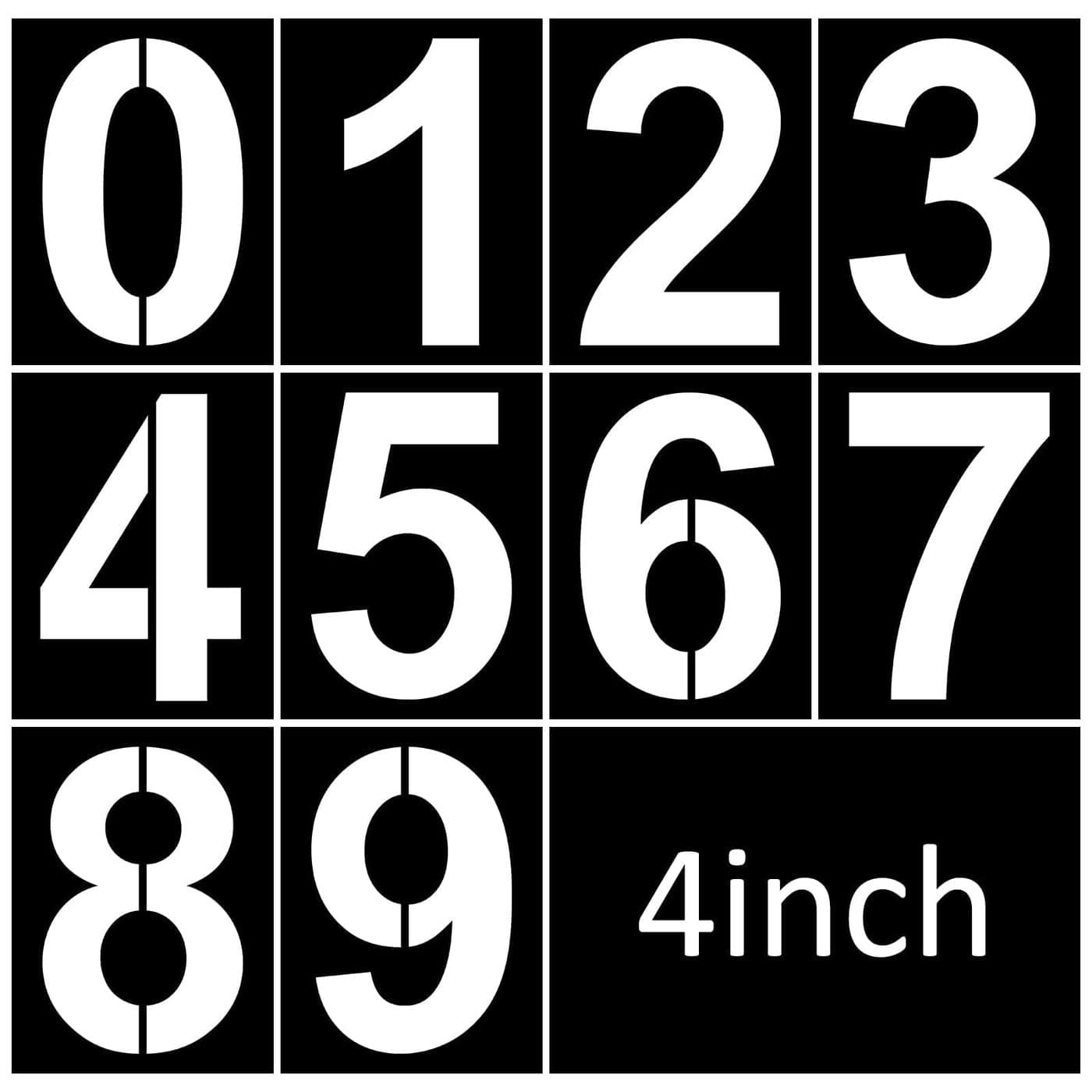 4 Inch Plastic Number Stencils Reusable Digital Painting Templates for Cake Decorating
