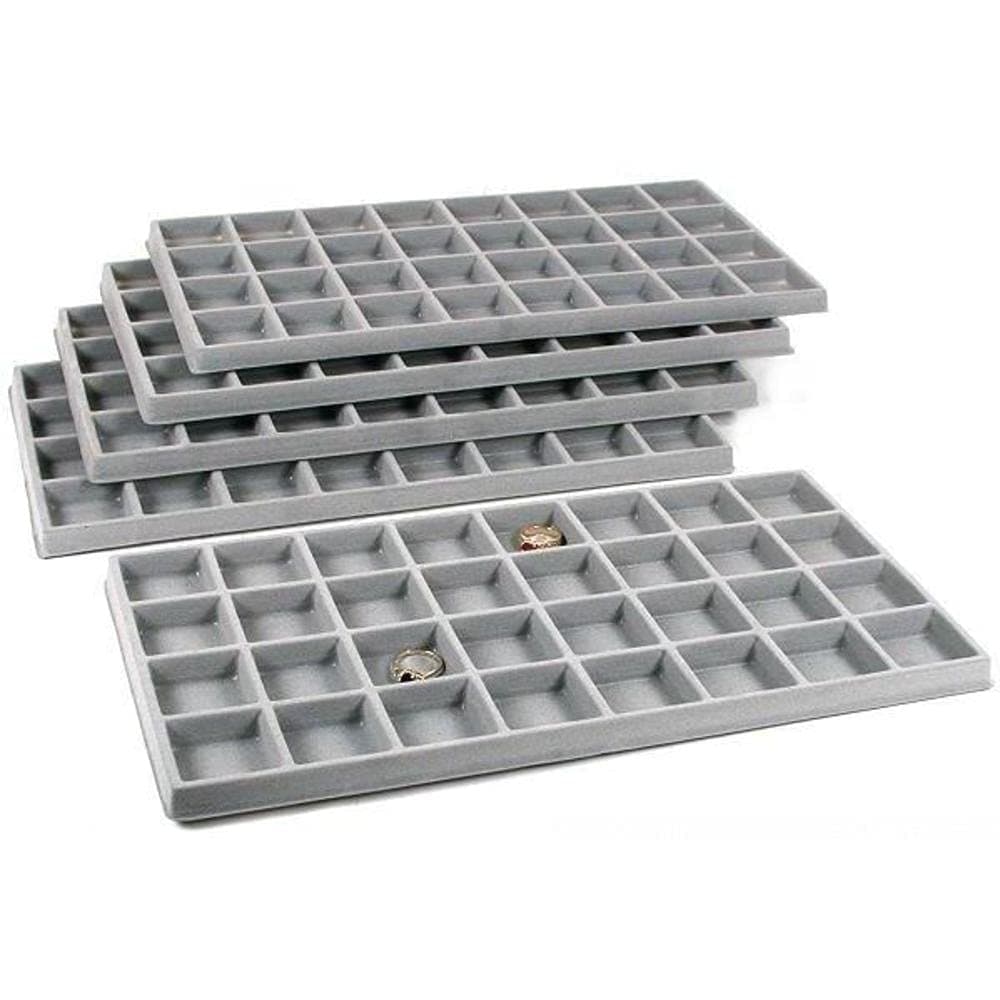 5 Pc 32 Compartment Display Tray Inserts Gray