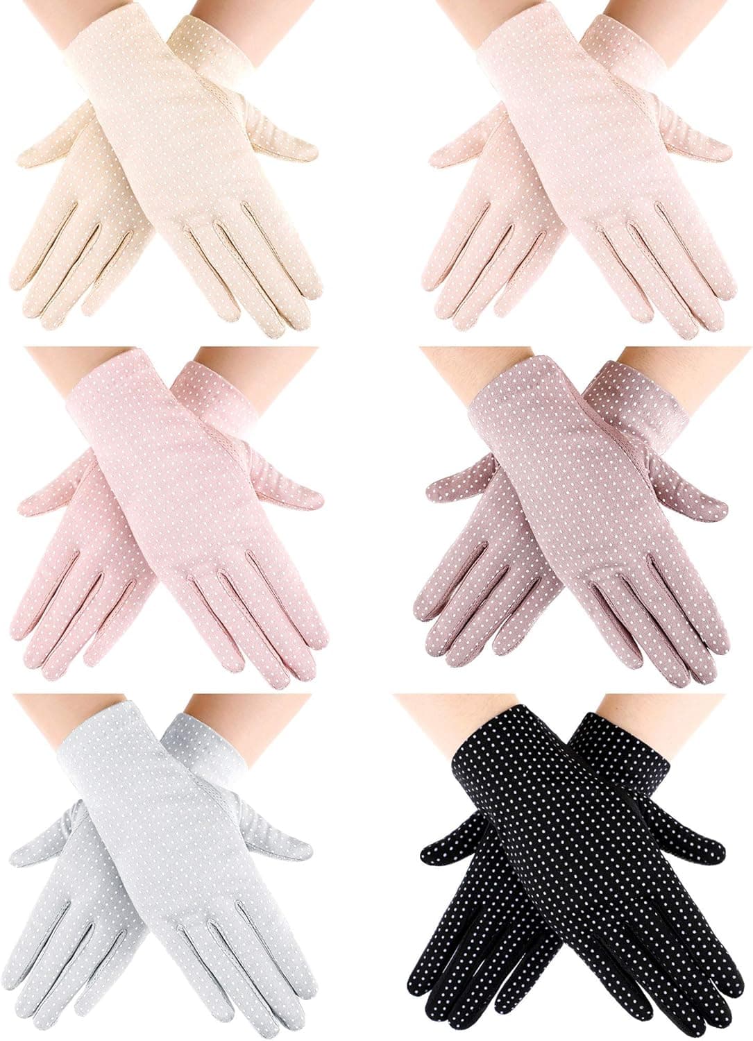 SATINIOR 6 Pairs Women Summer UV Protection Touchscreen Driving Gloves