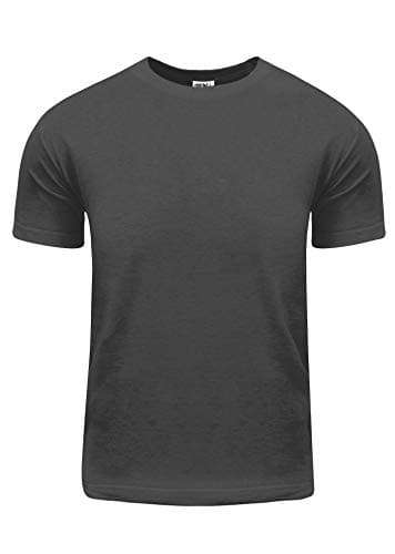 Shaka Wear Men's Cotton T-Shirt – Basic Short Sleeve Crew Neck Plain Classic Tee Top Tshirts Active Regular Big Size ACS22 D.Grey L