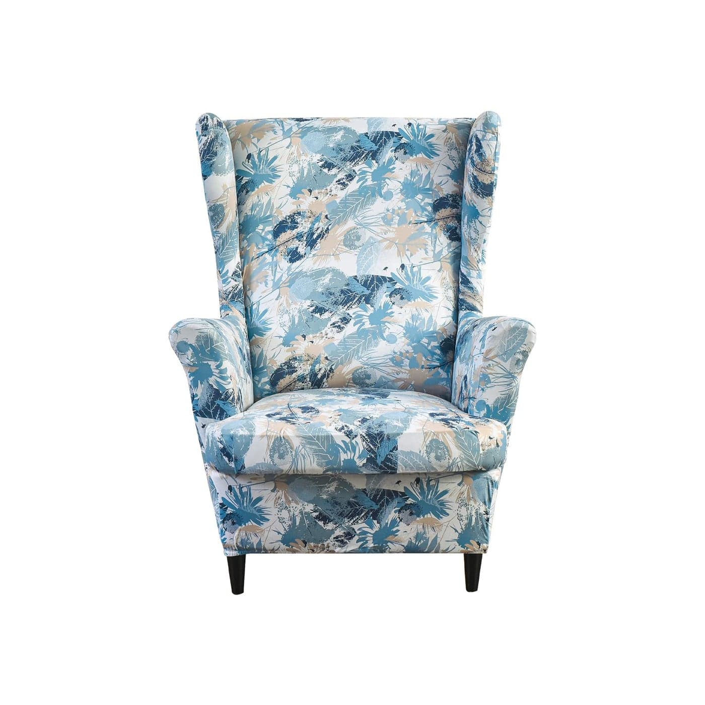HAOYONG Wing Chair Slipcovers Printed Wingback Chair Covers 2 Pieces Wingback Armchair Slipcover Stretch Chair Slip Covers Washable Armchair Protector Cover for Living Room and Bedroom