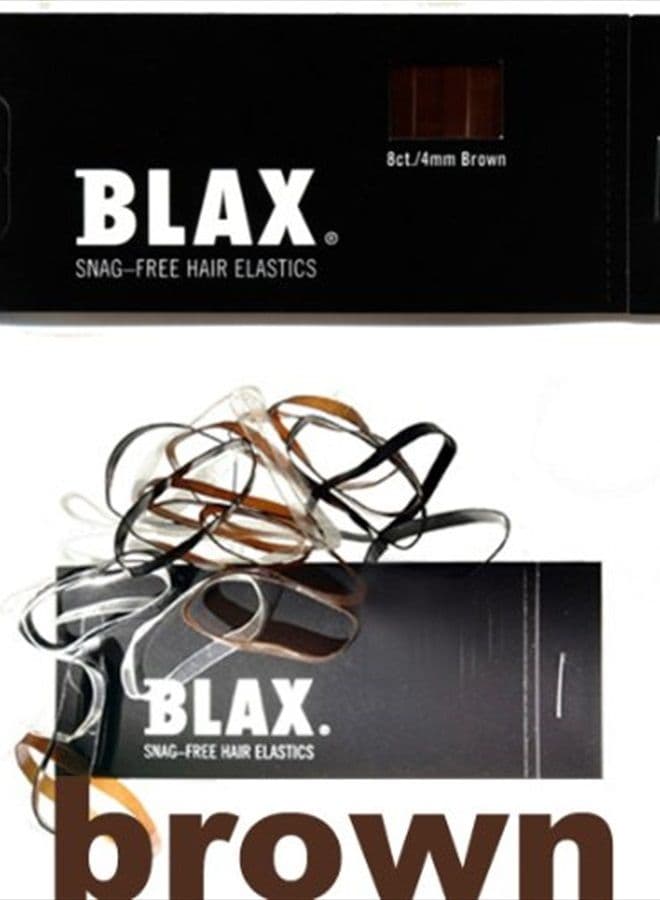 Blax Hair Elastics Brown 4mm, 8 Count