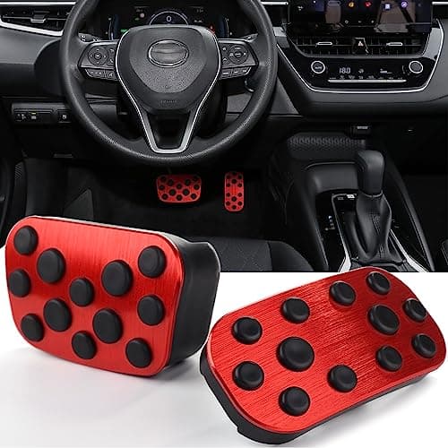 CKE Compatible with Toyota Corolla Accessories 2025-2019 Compatible with Toyota Corolla Cross Accessories 2025-2022 Anti-Slip Car Foot Pedal Covers Brake and Gas Pedal Pads -Red