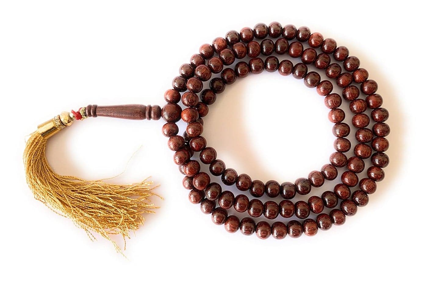 RDK Red Sandalwood (Lal Chandan) Islamic Tasbih Prayer Mala Beautiful Engraved Allah Mohammad TASBEEH/Muslim Prayer Beads/TASBIH/SIBHAA Islamic Salat Prayer Tasbeeh 100 Beads 6 MM