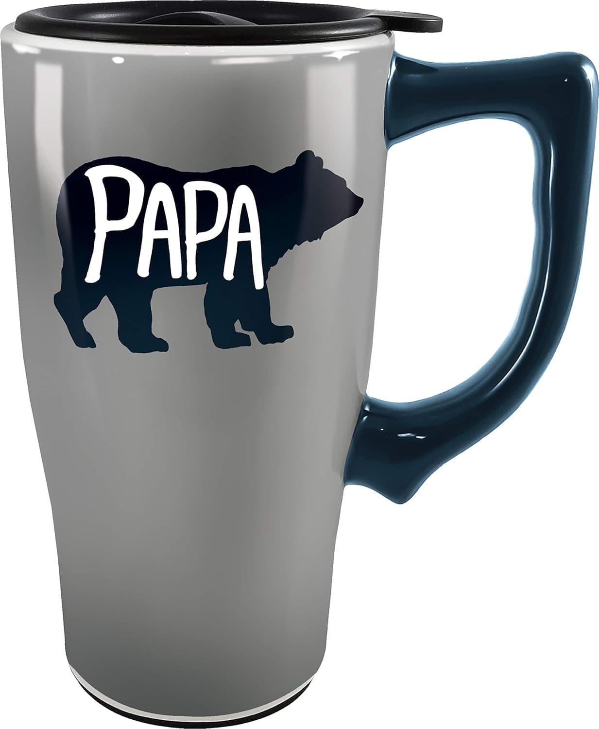 Spoontiques Ceramic Travel Mugs Papa Bear Cup Hot or Cold Beverages Gift for Coffee Lovers