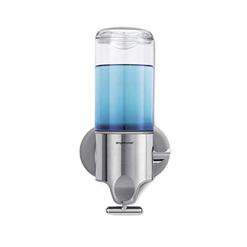 simplehuman Wall Mount Pumps, Single 15 fl. oz. Shampoo & Soap Dispenser, Stainless Steel