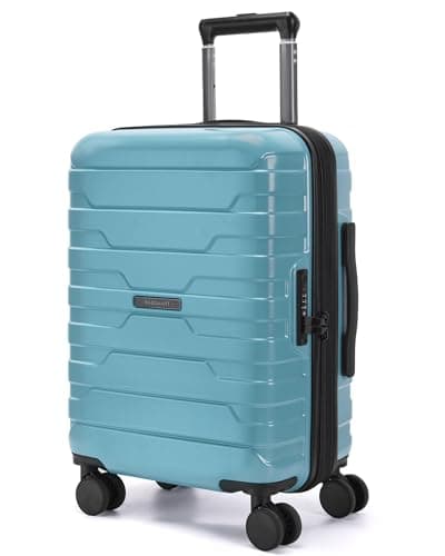BAGSMART Carry On Luggage 22x14x9 Airline Approved with Spinner Wheels,Lightweight 20 Inch Luggage with TSA Lock,Expandable Hard Shell Carry On Suitcases for Men Women,Teal Blue