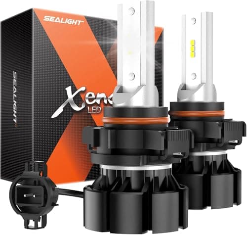 SEALIGHT 2504 PSX24W LED Fog Light Bulbs 13000 LM 600 Brighterness 2504 Fog Lights Led Bulb 6500K Xenon White DRL Fog Light Bulbs Replacement For CarsTrucksPack of 2