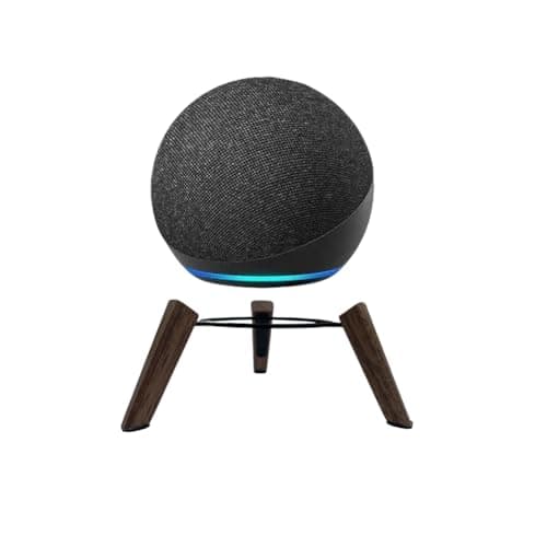 Real Wooden Tripod Stand for Alexa Echo Dots (4th Gen)(5th Gen), Wood Stand Holder with Metal Frame and Silicone pod Feets Secure Stable Wooden Mount Holder for Echo Dot Accessories (only Stand)