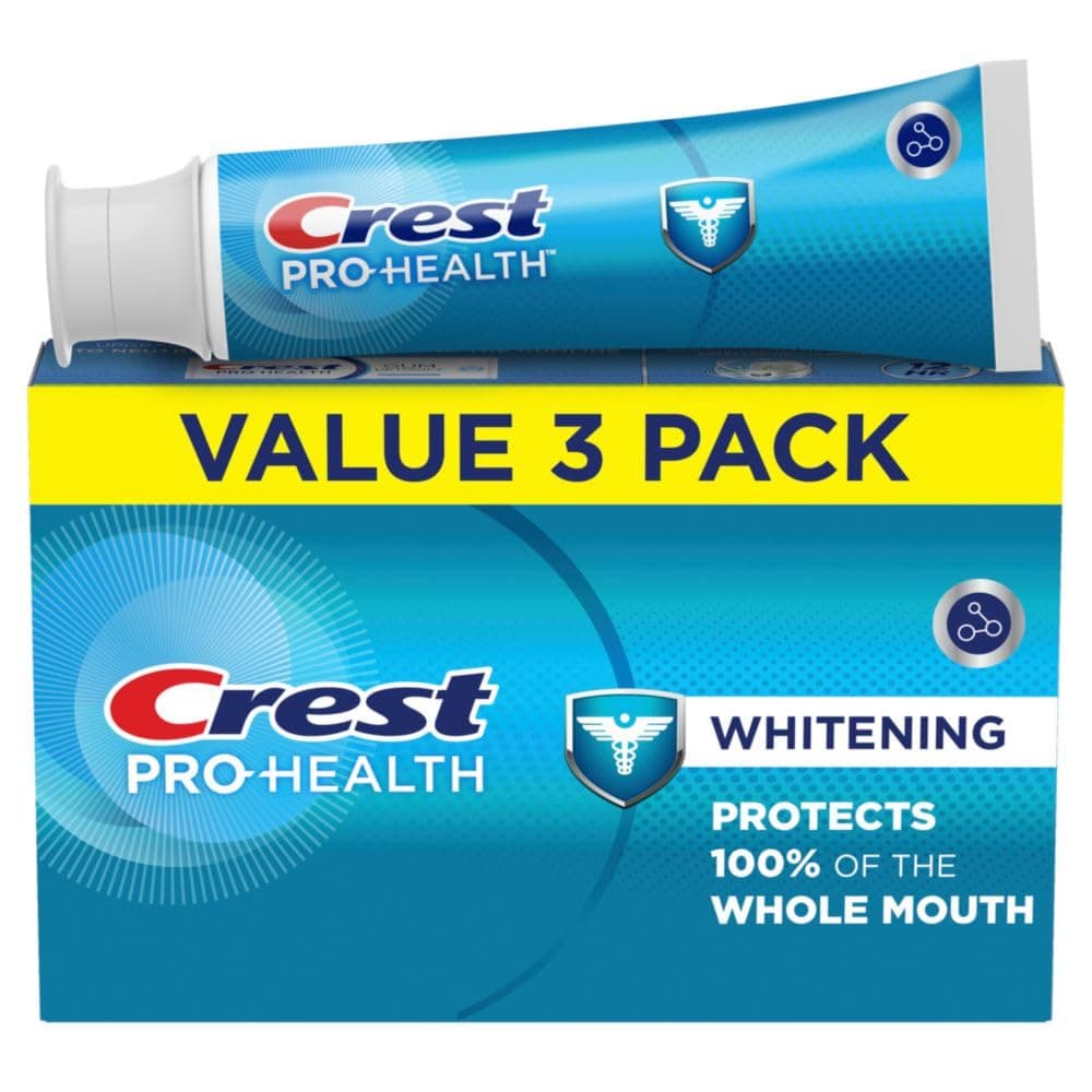 Crest Base Pro-Health Whitening Toothpaste (4.3oz) Triple Pack, Crest Toothpaste Whitening, Teeth Whitening Toothpaste