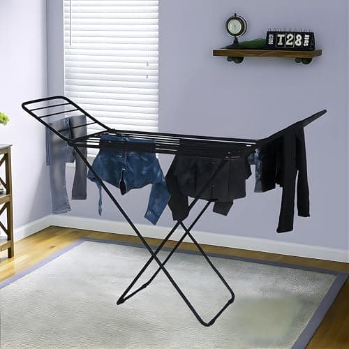 VIN KRAFT Foldable Clothes Drying Stand, Premium Cloth Drying Stand (Mighty Black)