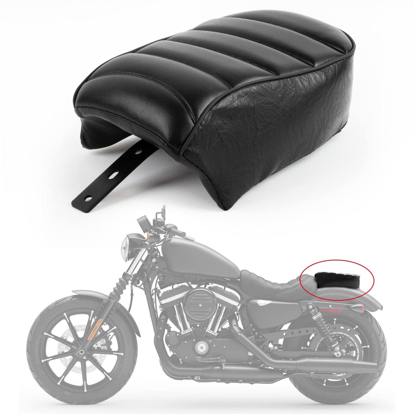 PSLER Motorcycle Rear Passenger pillion Seat Pad for Sportster Iron 883 XL883N 2016 2017 2018 2019 2020 2021 2022 Accessories