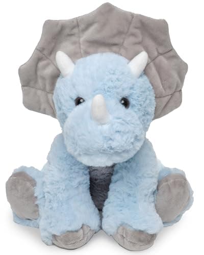 Bearington Dinosaur Stuffed Animal Dinosaur Plush Triceratops Soft Cute Blue Dino Plushies for Baby Kids Boys Girls