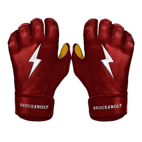 BRUCE BOLT Original Series Short Cuff Batting Gloves Classic Edition Solid Maroon Small