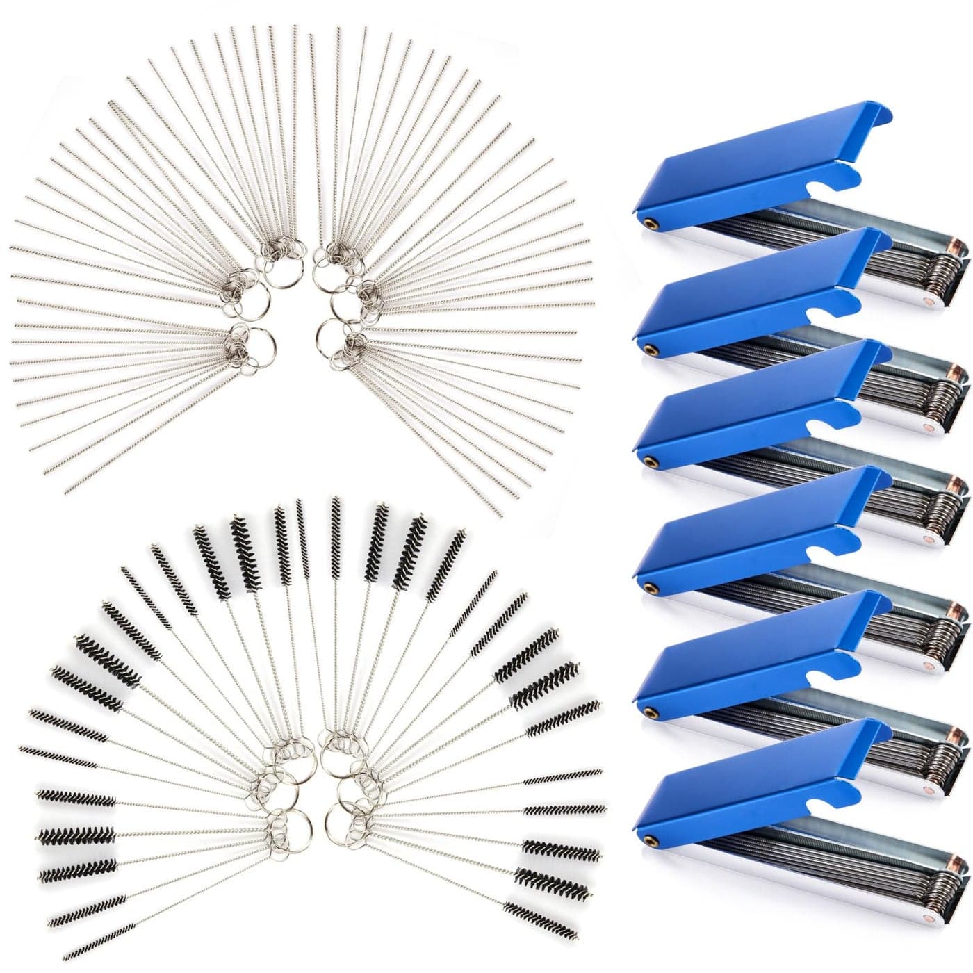 Mudder Set of 9 Carburetor Cleaning Kit Carburetor Carbon Dirt Jet Remove Cleaner Torch Tip Cleaner Tool Cleaning Wire Needles and Nylon Brushes for Motorcycle Moped Welder Carb Spray Gun