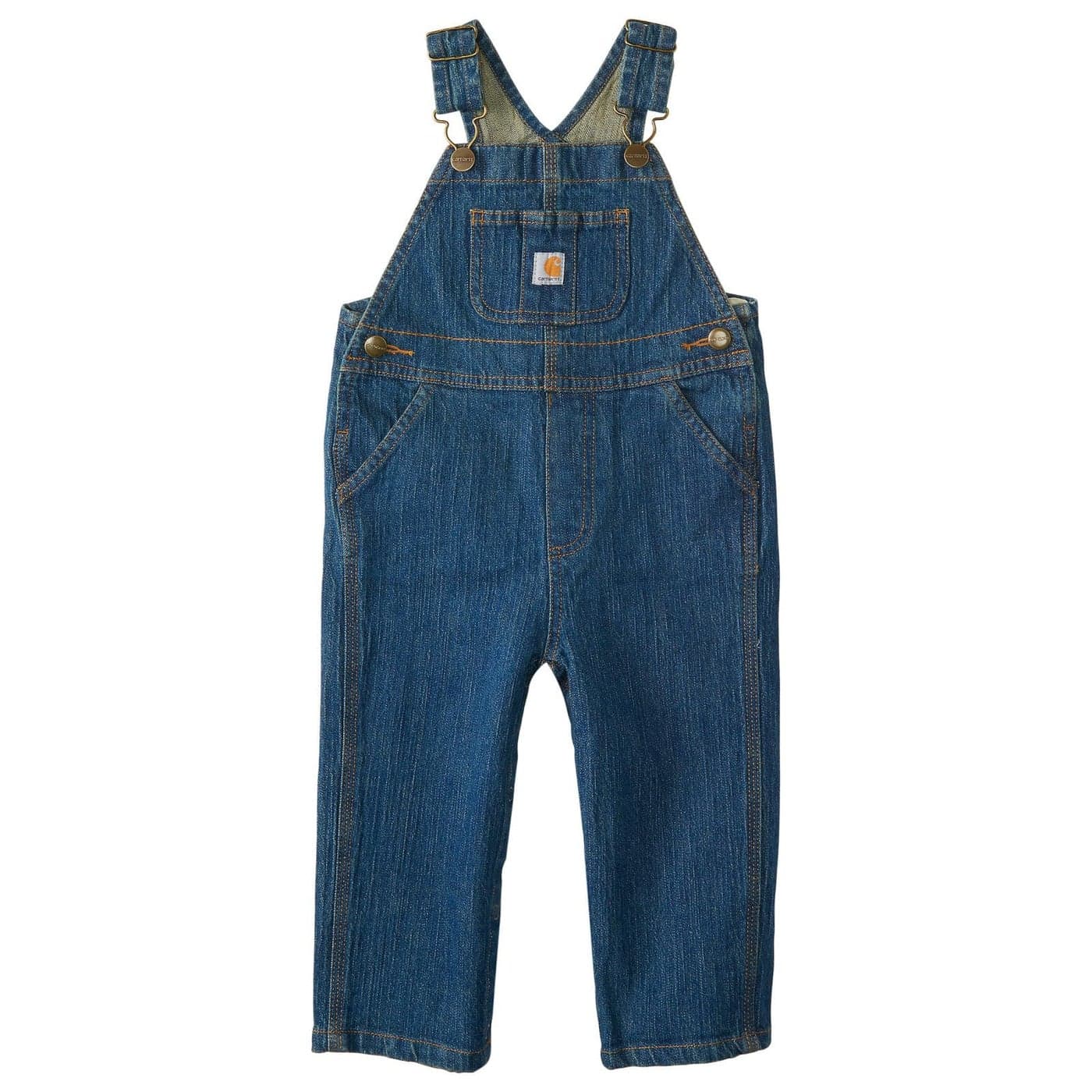 Carhartt Baby Jean Denim Bib Overalls, Medium Wash Blue, 24 Months