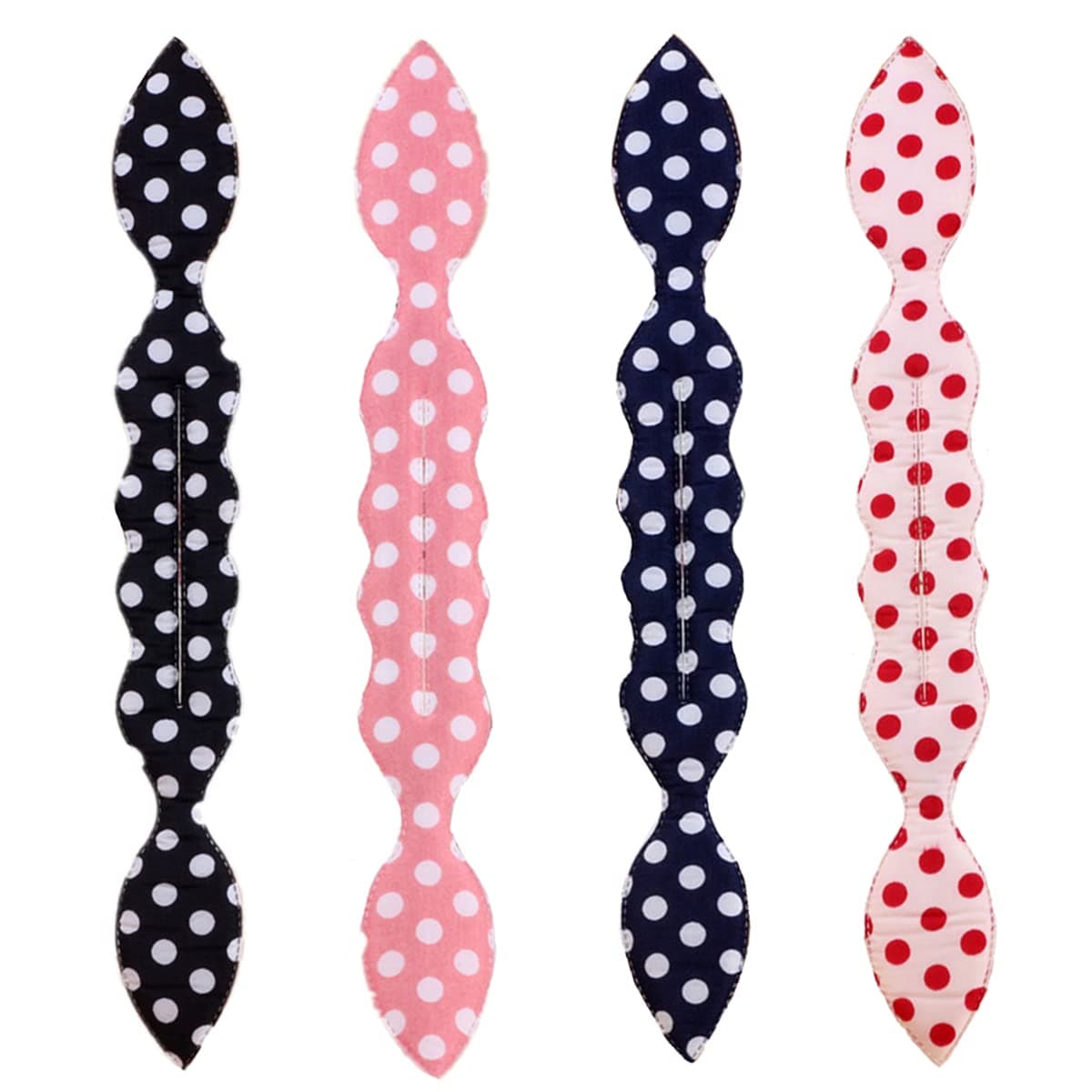 4Pcs Magic Rabbit Ear Sponge Bun Twist Shaper for Hair Styling Curl Donut Crown Twister Holder Dot