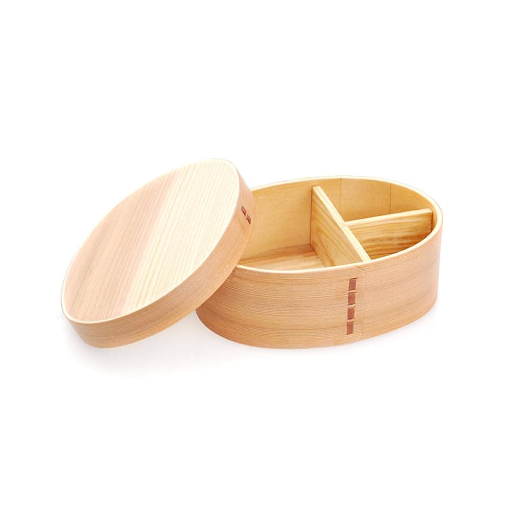 Miraclekoo Wooden Lunch Box for KidsAdultJapanese Bento Box with divider Wood Bento Lunch Box for Picnicking Office Hiking Camping