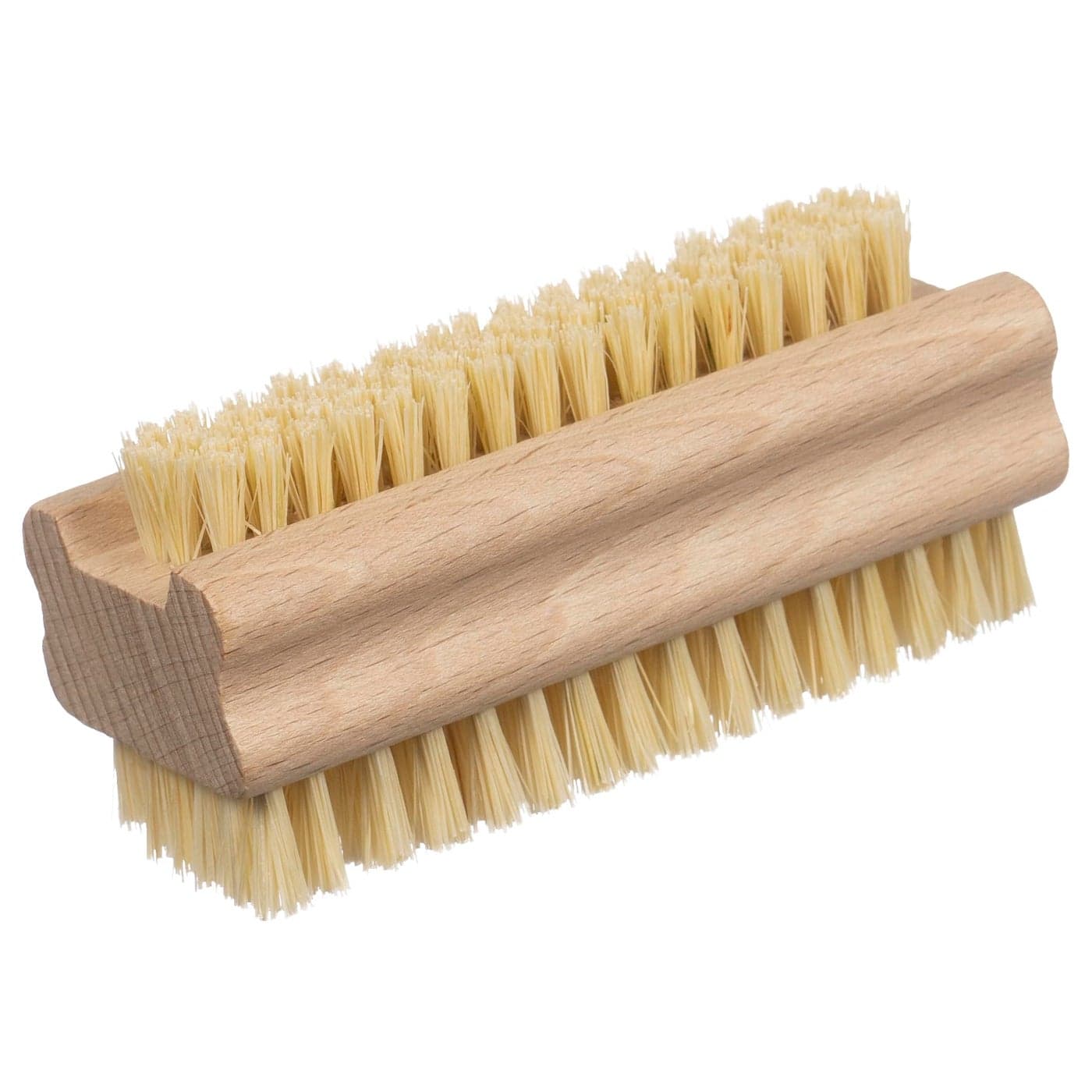Konex NonSlip Wooden Twosided Hand and Nail Brush with Tampico Fiber Bristle Fingernail brush with Beechwood body and Plant Based Fibers