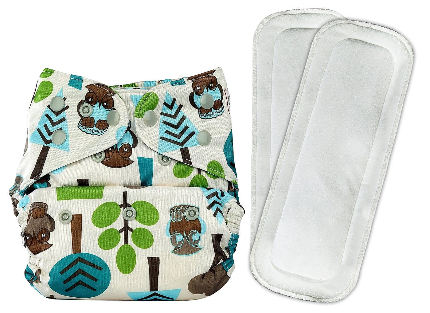 Bumberry Cloth Diaper Cover with 2 Wet Free Inserts Perfect for Babies Between 6-36 Months, 7 to 15 Kgs, Trees (Adjustable, Washable & Reusable, Snap Fit Diaper Cover with 2 Soakers)