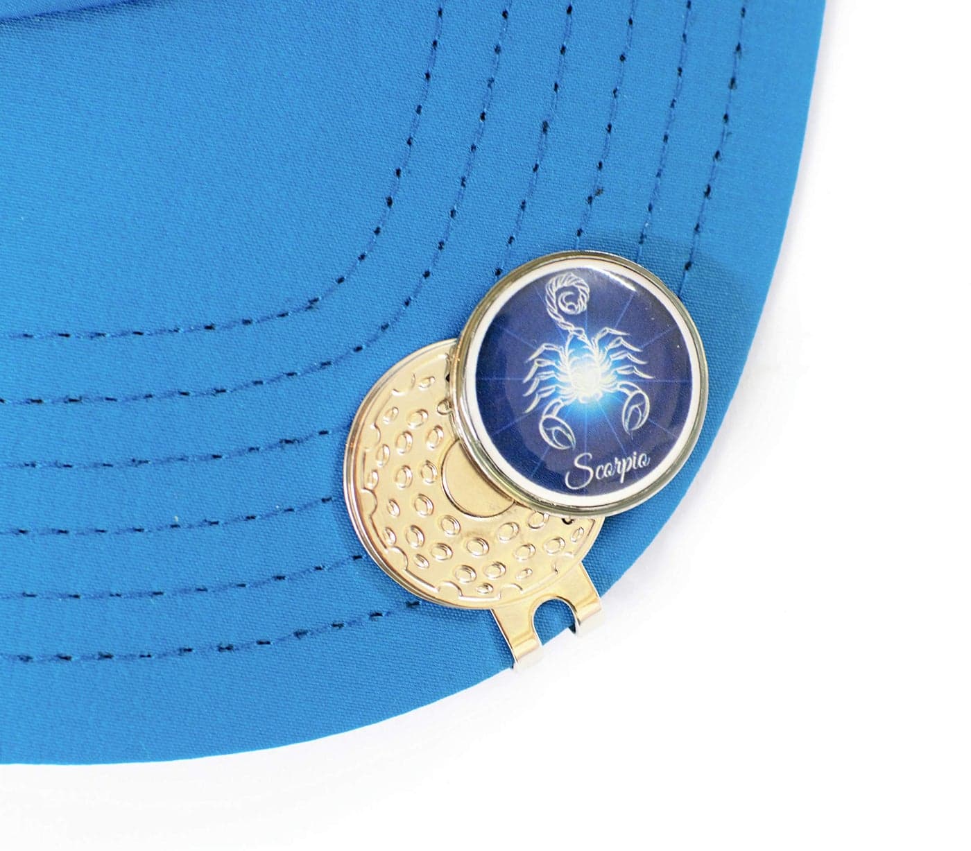 GolfBasic & Zodiac Sign Magnetic Clip & Ball Marker (Pack of 1 Clip & 2 Markers) (Scorpio)