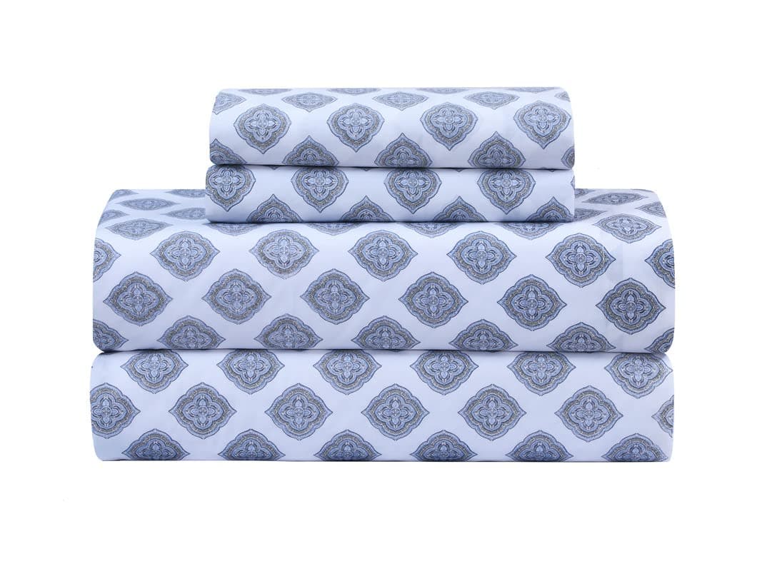 Feather Stitch Softest 100 Cotton Sheets 300 Thread Count Percale Weave Bedding 16 Deep Pocket Cooling Sheets Breathable Bed Set Hotel Premium Quality QueenDiamond