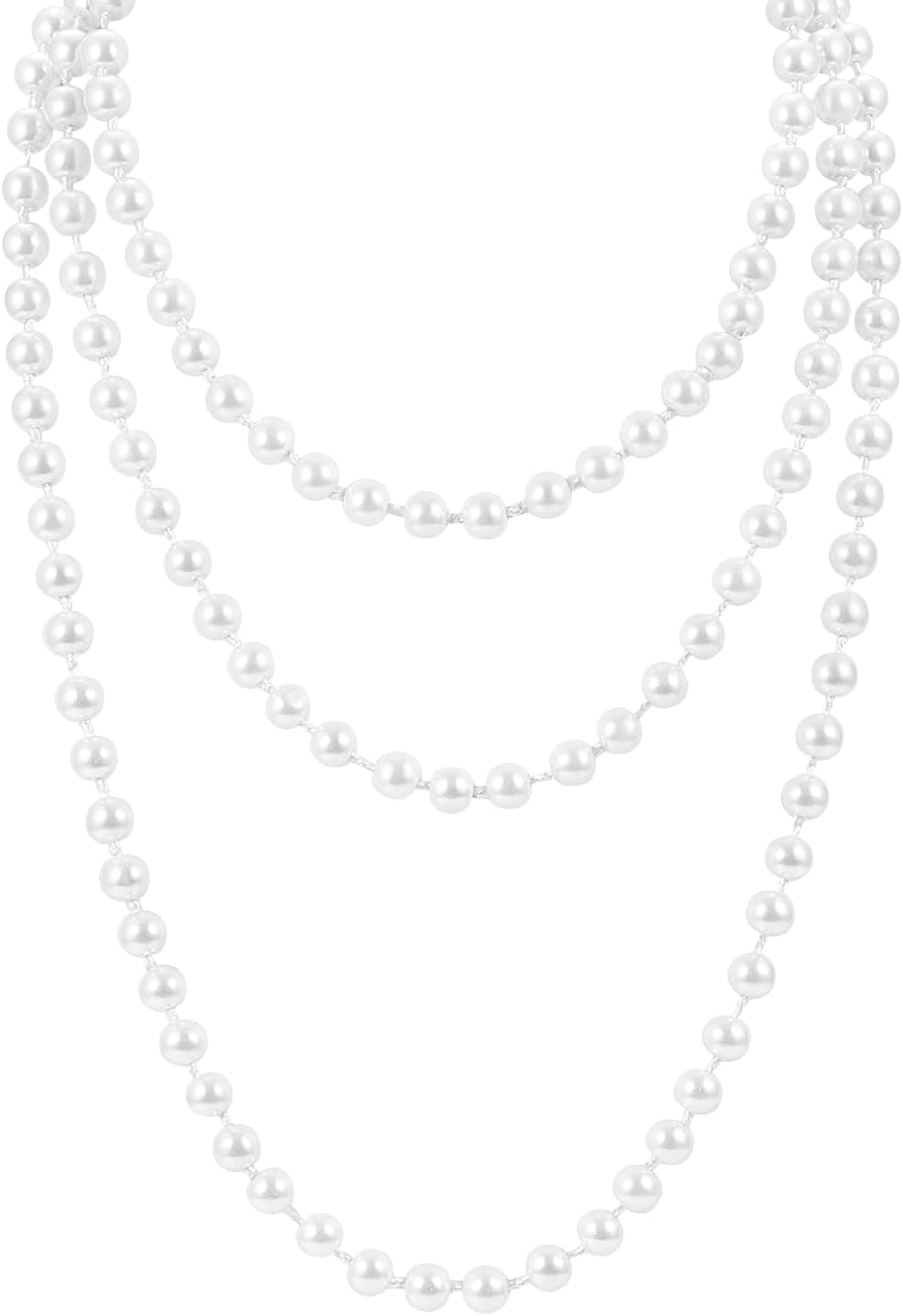 TINKSKY Fake Pearls Necklace Retro Pearls Long Necklace Chain for Party Favors Costume Necklace for Women Girls