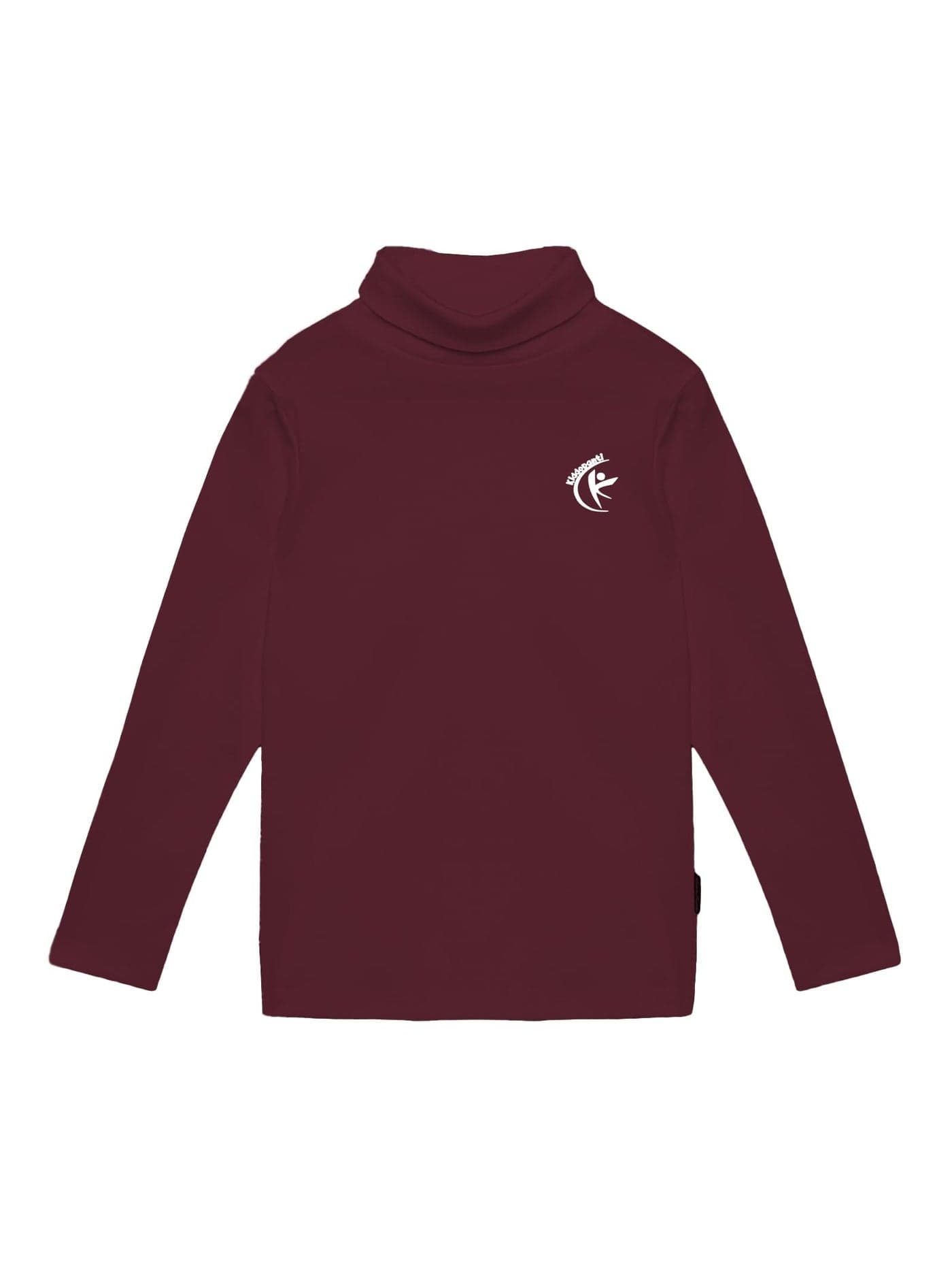 KiddoPanti Boys & Girls High Neck Full Sleeve T-Shirt for Boys and Girls | 100% Cotton 2X2 Rib | Soft & Stretchy | Comfortable Fit | Solid Color Turtle Neck Tee, Wine - 6-8Y
