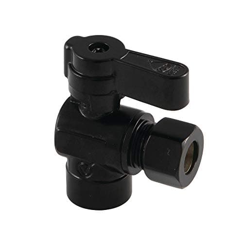 Kingston Brass KF4320MB 1/2" Sweat x 3/8" OD Comp Angle Stop Valve, Matte Black