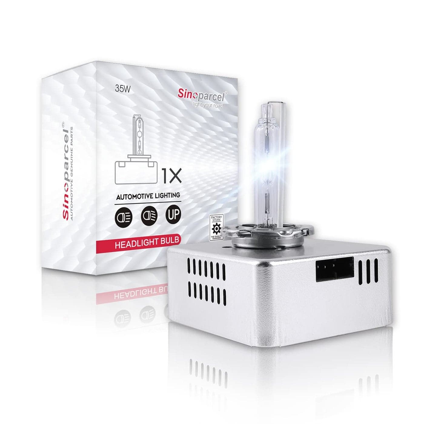 Sinoparcel D5S HID Headlight Bulb with Integrated Ballast 6000K 35W Xenon Replacement High Low Beam Bulb Pack of 1