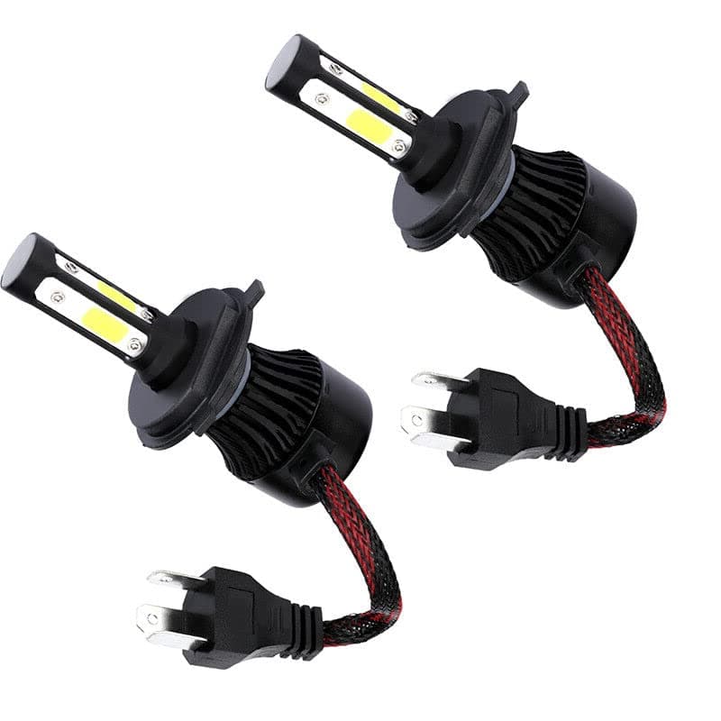 LOVMOTO Geniune H4 High/Low LED Automotive Headlight Bulbs 4 Side Auto Conversion Driving Lamp (Cool White light) (H4)