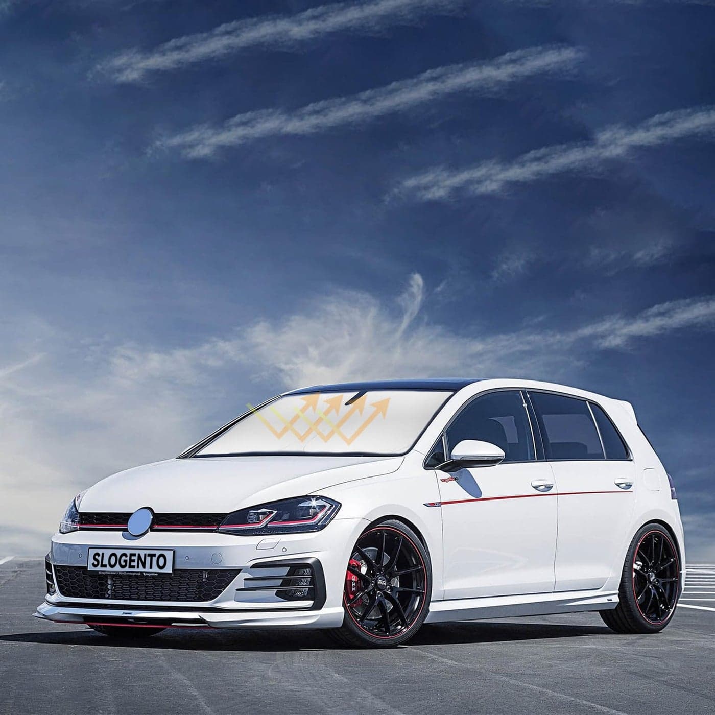 Sun Shade for Golf GTI eGolf VW Golf R Windshield Sunshades Cover Fits 20152020 2021 Volkswagen Golf GTI eGolf VW Golf R GTIR32 MK6 4 Door Hatchback Front Window Shield Sun Visor Protector