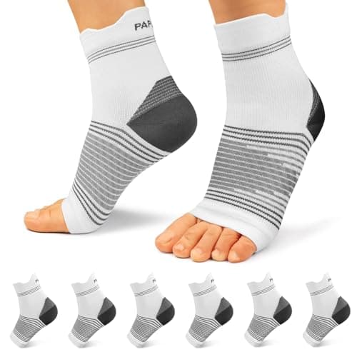 PAPLUS Ankle Brace Compression Socks (6 Pairs) for Men and Women. Plantar Fasciitis Socks with Foot Arch Support for Pain Relief