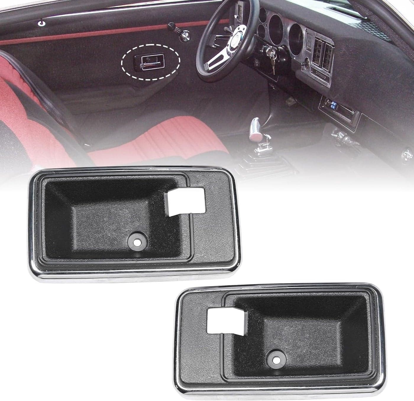JDMSPEED Door Handle Style Interior Bezel Cup Set for Firebird/Trans Am & Camaro 1976-1981