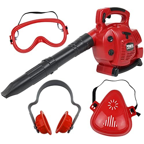 TeganPlay Kids Leaf Blower Toddler Landscaping Gardening Tools and Equipments Includes Mask Safety Goggles and Earmuffs
