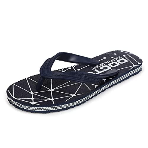 DOCTOR EXTRA SOFT Men's Orthopedic-hawaii-d-02 Navy Blue Rubber Slipper - 7